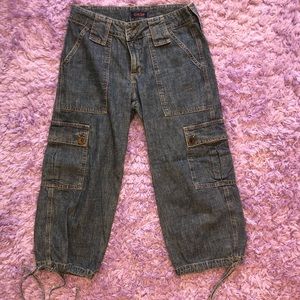 GASP Tie bottom denim capri